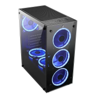 Gabinete Gamer Rise Mode Glass 06X, Lateral em Vidro Fum e Frontal em Vidro Temperado, Preto - RM-CA-06X-FB